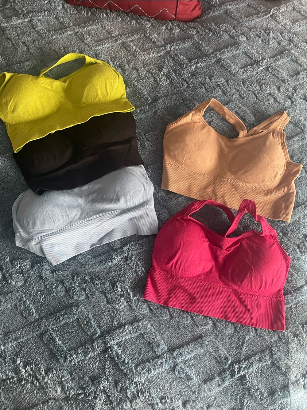 Seamless Padded Bralette - Yellow, Black, White, Peach, Pink
